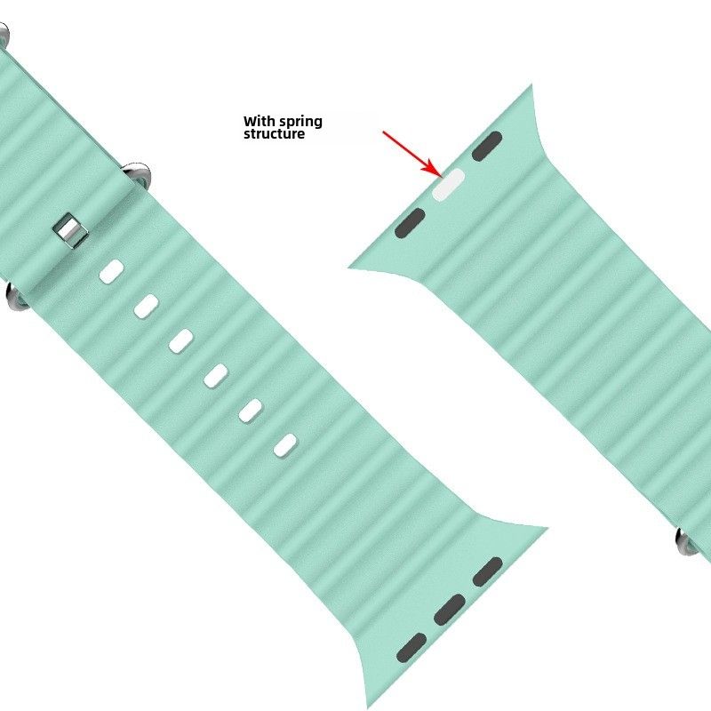 Gäller iPhone watch1-8 smart klocka med dubbla spänne av silikon havssportrem_voghion.com