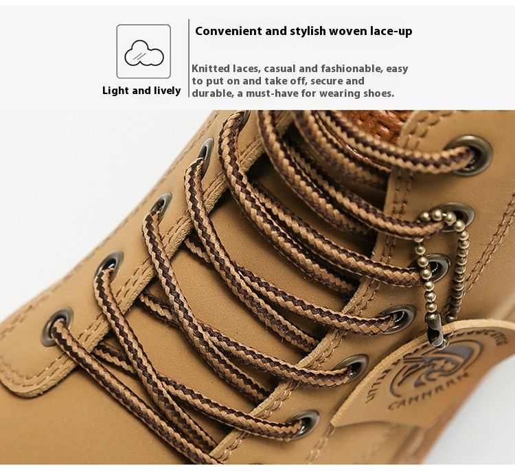 Men Shoes Fashion Motorcycle Boot Waterproof Leather Boots Spring Lace-Up Platform Boot New High Top Boots For Men Botas Hombre_voghion.com