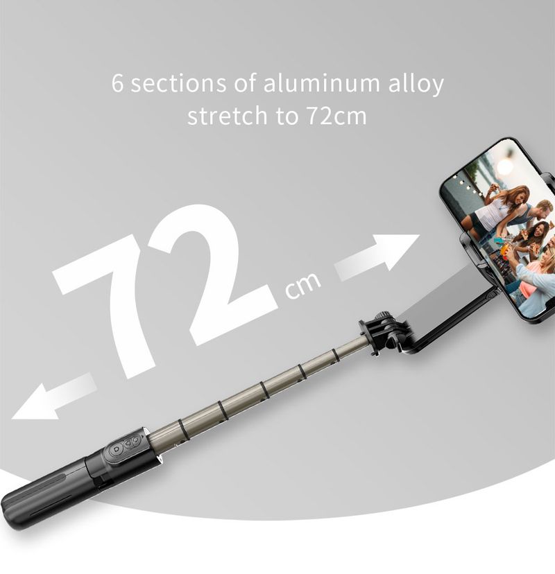 Handheld Gimbal Stabilizer Stick L09 Bluetooth Mobile Phone Holder Adjustable Fill Light Selfie Stand For IPhone/Xiaomi_voghion.com