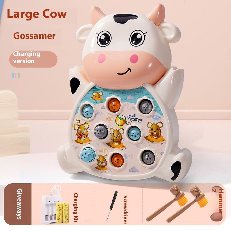Quebra-cabeça infantil mouse de campo elétrico, console de jogos de educação infantil de tamanho grande, bebês, porcos, vacas, música_voghion.com