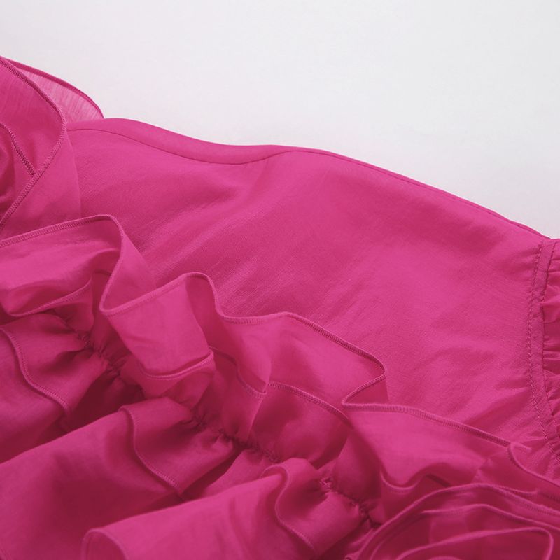 Damenbekleidung Temperament Mesh Stehkragen Hemd Design Rüschen Nischenmode_voghion.com