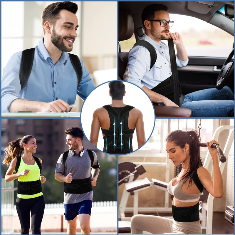 Tutore professionale per la schiena per donne e uomini Correttore posturale Migliora la postura Supporto lombare Spalla inferiore_voghion.com
