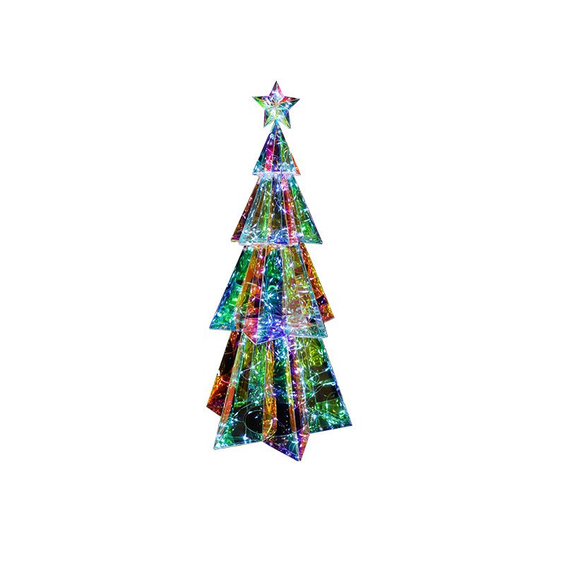 Albero di Natale iridescente, regalo creativo, decorazione invernale, ornamento per interni ed esterni_voghion.com