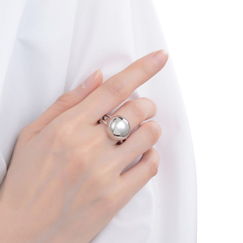 Nuova versione dell'anello a forma di palla semplice e di personalità, regolabile, unisex, con apertura a scatto. Anello da celebrità in rete._voghion.com