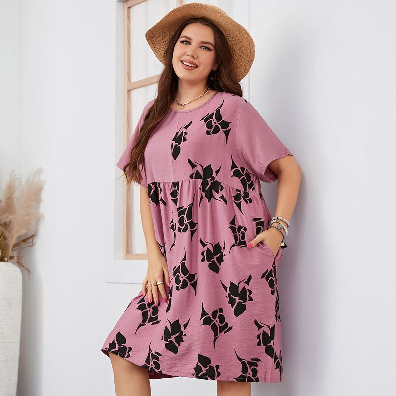 Women's temperament commuting loose plus-size dress women's clothing_voghion.com