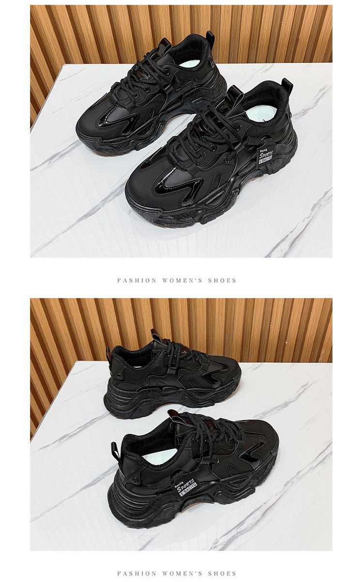 Kadınlar İçin Kalın Tabanlı Baba Ayakkabıları Kadınlar İçin Yeni Deri Baba Ayakkabıları Stili Tüm Maç Rahat Boy Arttıran Spor Ayakkabıları Kadınlar İçin_voghion.com