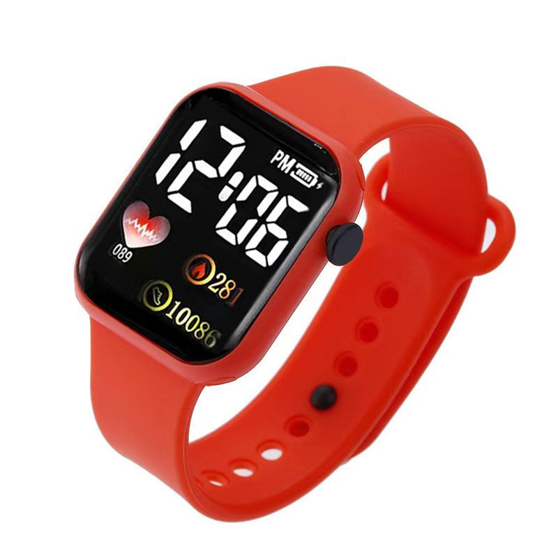 Orologio elettronico sportivo a LED per studenti, piccolo quadrato a forma di cuore, per bambini, all'ingrosso, con aggiornamento della durata, in vendita all'estero_voghion.com
