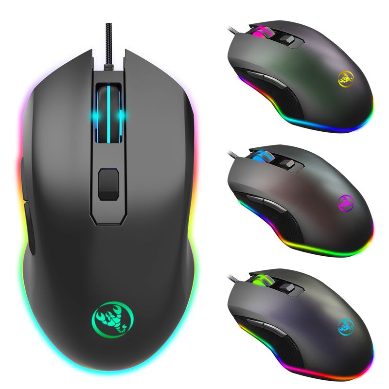 A866RGB lichtgevende bedrade muis geschikt voor kantoorspellen 6D vier niveaus instelbaar 6400dpi_voghion.com