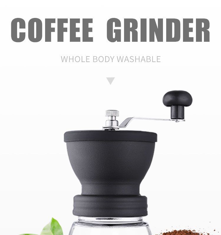 Handkurbelmaschine zum Waschen und Mahlen von Kaffeewasser, Kaffeebohnenmühle, Haushaltsmühle_voghion.com