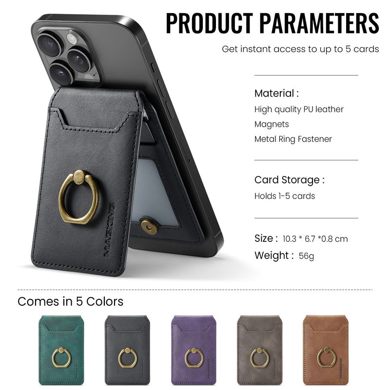 K1 For 16 Phone15 Ring Bracket Magnetic Card Holder Mobile Phone Magnetic Card Holder_voghion.com