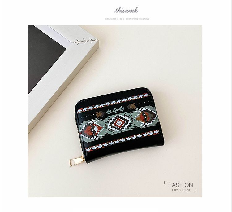 Torby damskie Nowa krótka damska portmonetka w stylu nadrukowanej torby do przechowywania Duża pojemność z wieloma przegródkami na karty Mini torba na karty_voghion.com