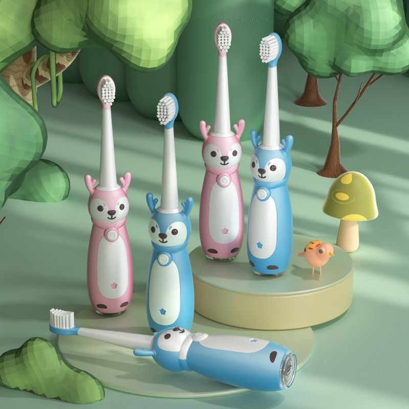 Cepillo de dientes eléctrico recargable para niños, de dibujos animados, impermeable, inteligente, con levitación magnética, sónico, de cerdas suaves, para limpieza bucal de bebés._voghion.com