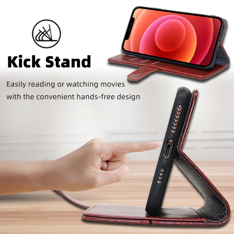 Suitable for iPhone 11 holder 148plus Apple 12 phone 7P card insertion 13 full package XR leather case_voghion.com