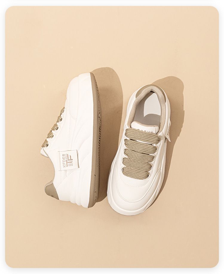 Frühling Neue Dicke Kleine Weiße für Frauen 2024 Haut freundliche Weiche Sohle Vielseitig Brot Sport und Freizeit Atmungsaktive Board_voghion.com