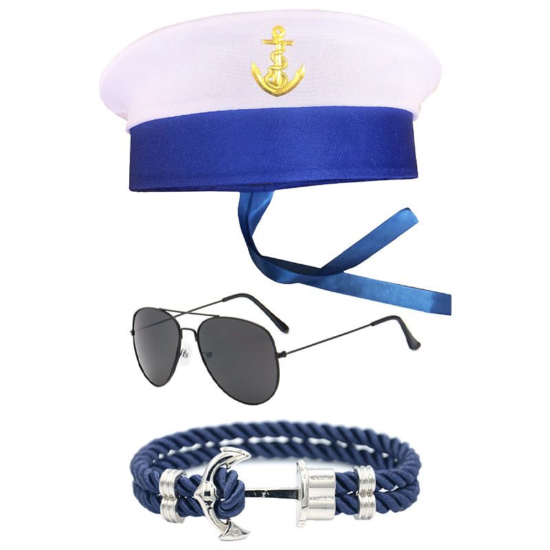 Cosplay Halloween party Cop Sailor Navy hat Men and women hats * Handcuffs_voghion.com