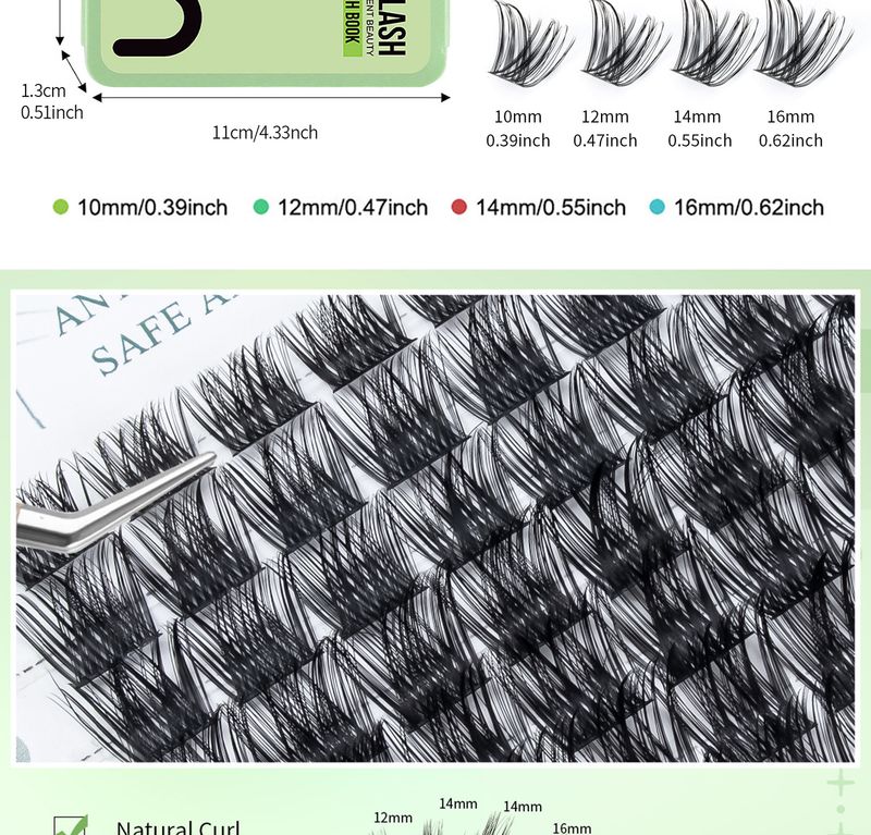 Hot Melt Einzelbüschel DIY Pfropf-Falsche Wimpern Fuchsauge Katzenauge Einzelbüschel große Kapazität Falsche Wimpern_voghion.com