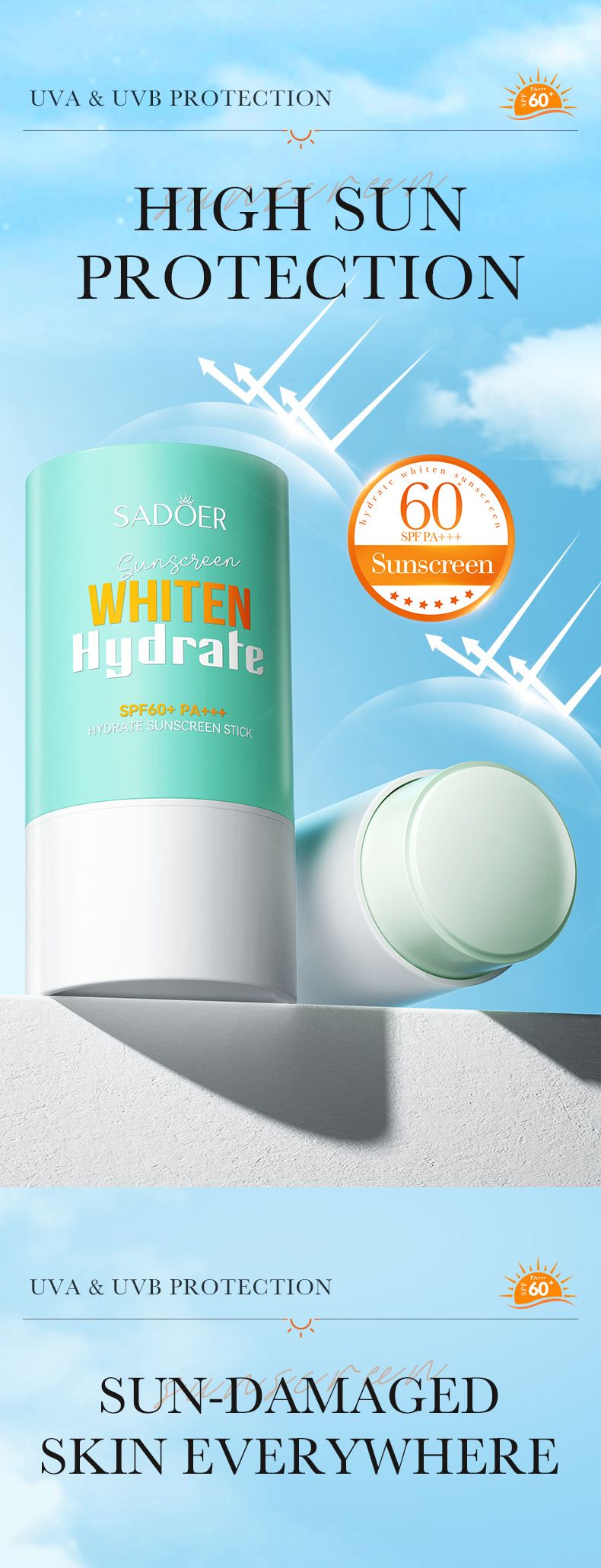 Full English Stick SADOER Whitening Moisturizing UV Resistant Sunscreen_voghion.com