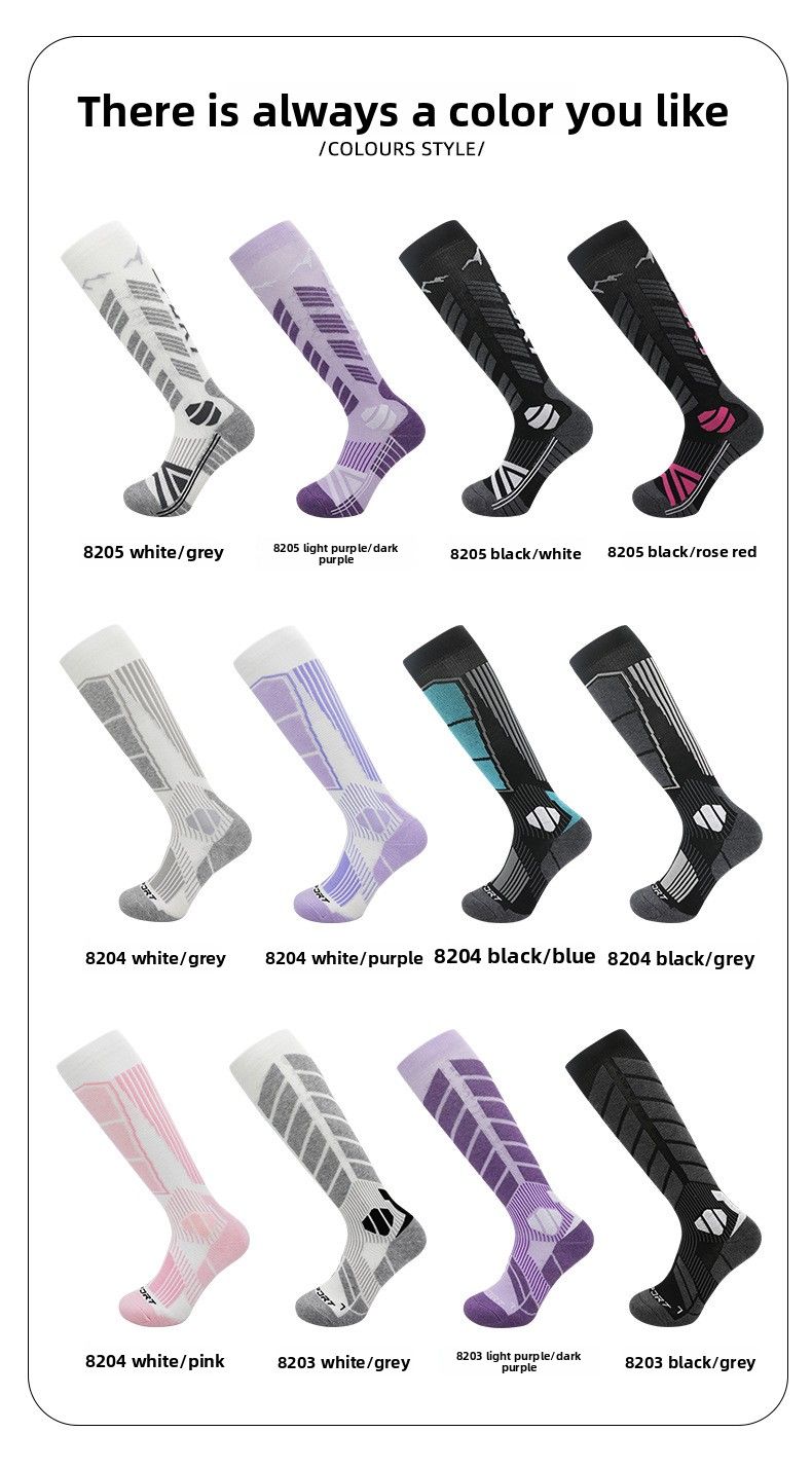 Winter Season Professional Ski For Men And Women, Thickened Warm Wool Socks, Sweat-Absorbent Breathable Towel Bottom_voghion.com