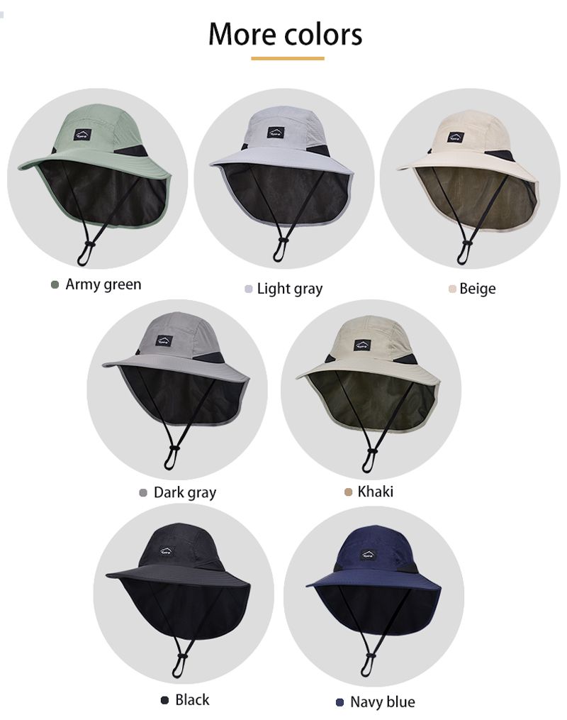 Hot Sale Xioguan 100% polyester 9249 summer men's and women's large brimmed shawl fisherman quick drying breathable sunshade hat_voghion.com