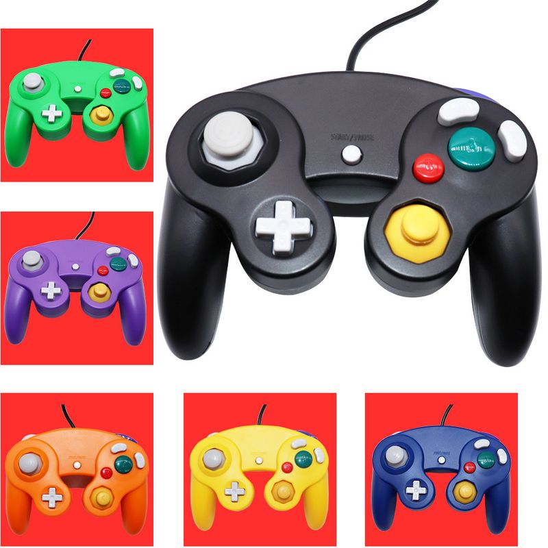 Game Single Three Point Blue Black White Silver GameCube Controller NGC Wired Console_voghion.com