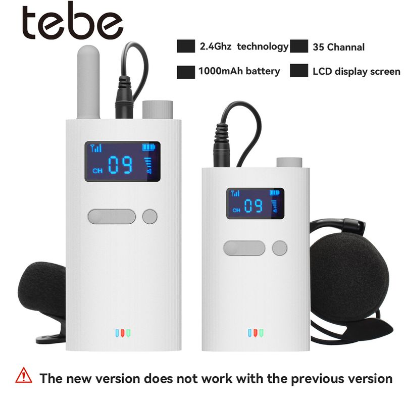 Tebe Wireless Microphone Tour Guided System Portable Audio Transmitter Receiver Interpretation Earphone for Travelg_voghion.com