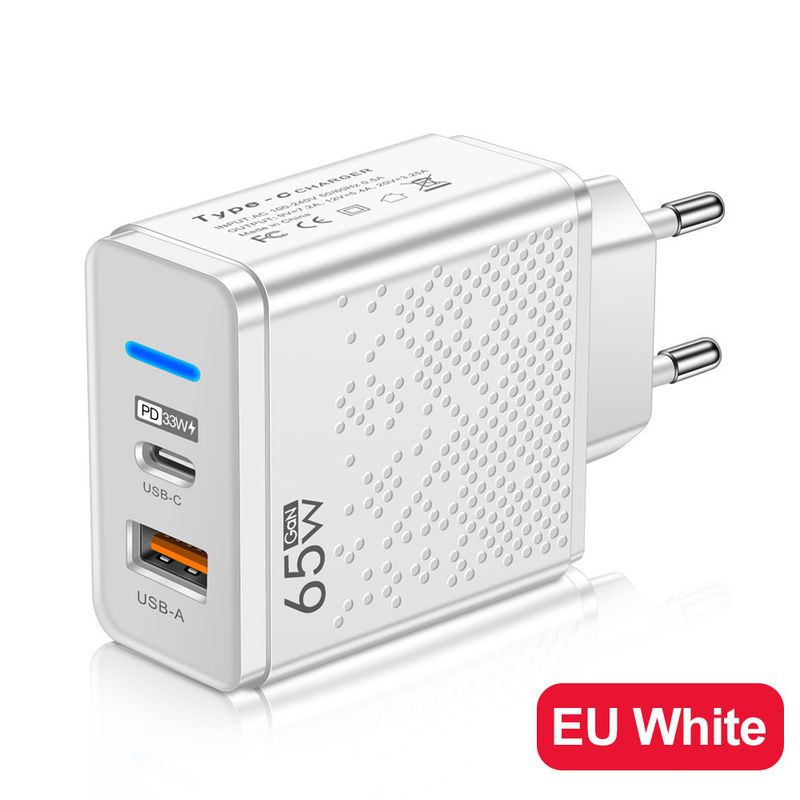 syct New LED USB+PD Type-C Fast Charging Multi-Port US EU UK Travel Charger_voghion.com