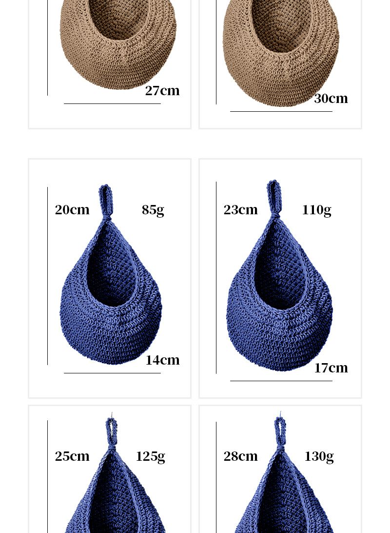 Wall-Mounted Vegetable Storage Fruit Basket Water Drop Bird's Nest Net Bag Handmade Cotton Rope Woven Wall Hanging_voghion.com
