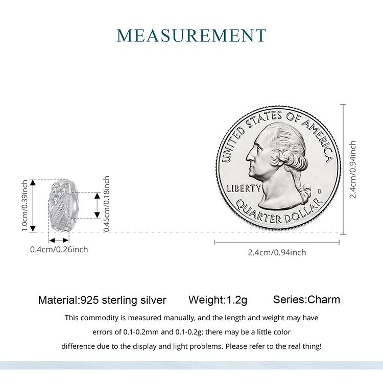 Weaved Stopper Bead Charm Sterling Silver Charm_voghion.com