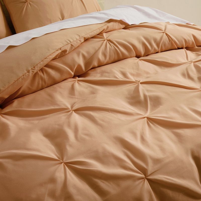 Set copripiumino antirughe – Tessuto tinto in filo di alta qualità, motivo geometrico beige minimalista (taglie USA/UE/AU/ES)_voghion.com