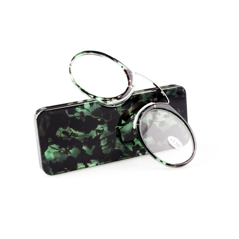 TR90 Clip-on Nose Reading Mini No Temple Glasses Compact Ultra-light Tortoiseshell Color_voghion.com