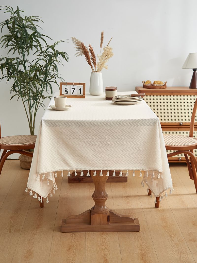 Nappe rectangulaire rétro en lin, anti-poussière, multi-usages, pour table à manger, table basse, armoire, motif floral vintage, lavable en machine_voghion.com