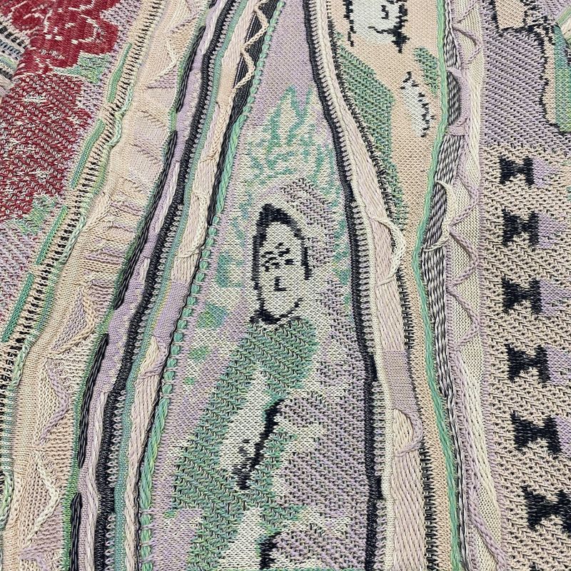 Maglione girocollo lavorato a maglia in stile etnico a contrasto vintage, con ritratto, in jacquard, taglia grande_voghion.com