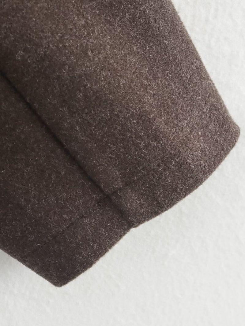 Trendiger Mantel aus Wollmischung mit Reißverschluss für Damen – Herbstmodische Oberbekleidung in Beige, Dunkelgrau, Dunkelbraun und Weinrot – Größen S/M/L_voghion.com