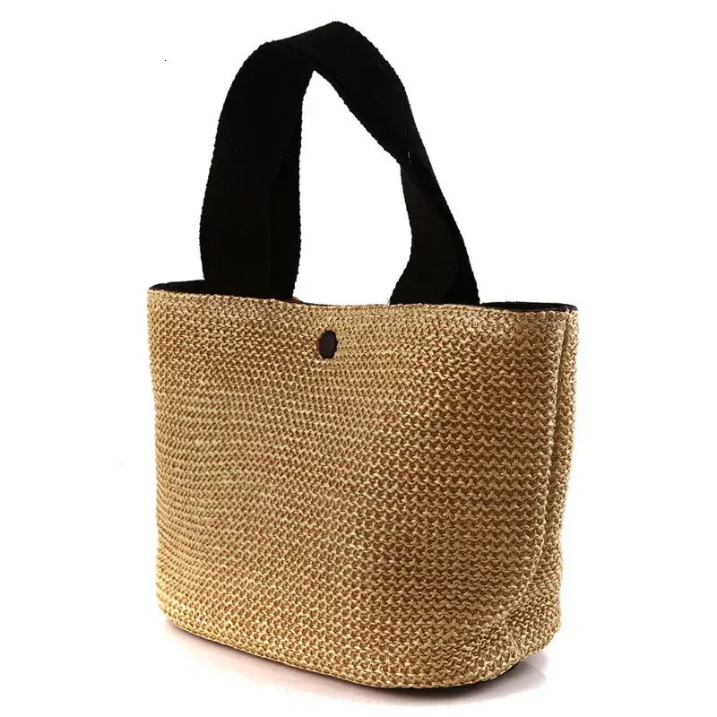 Borsa a tracolla da spiaggia in paglia da donna, stile bohémien, in rattan intrecciato, borsa a secchiello fatta a mano, borse a tracolla per 250314l_voghion.com