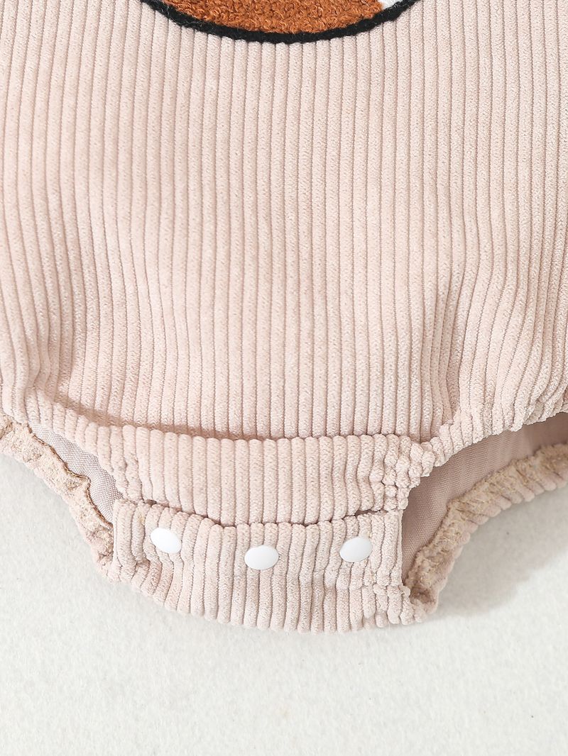Mother & Kids Foreign Trade Corduroy Towel Embroidered Rugby Adjustable Straps Romper Elastic Leg Opening Triangle Climbing_voghion.com