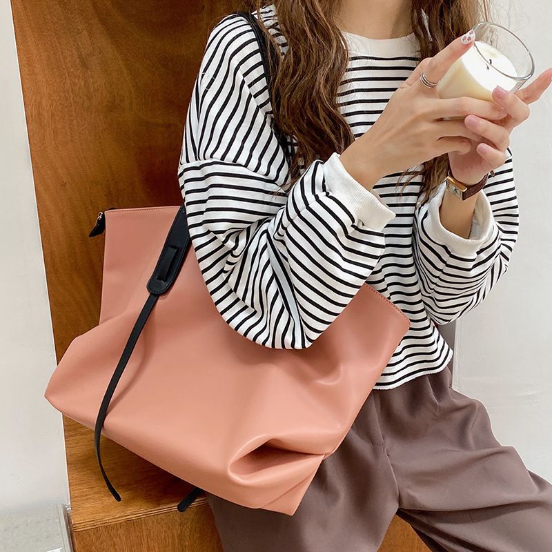 Neue Koreanische version PU leder wasserdicht weiche oberfläche einfache tote casual große kapazität einzelnen schulter tasche,_voghion.com