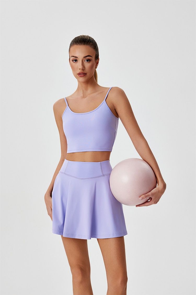 001 Cross-border Thin Srap Bra Wih Ches Pads, Cool Yoga Backless Camisole, High Wais Slimming Spors Training Shor_voghion.com