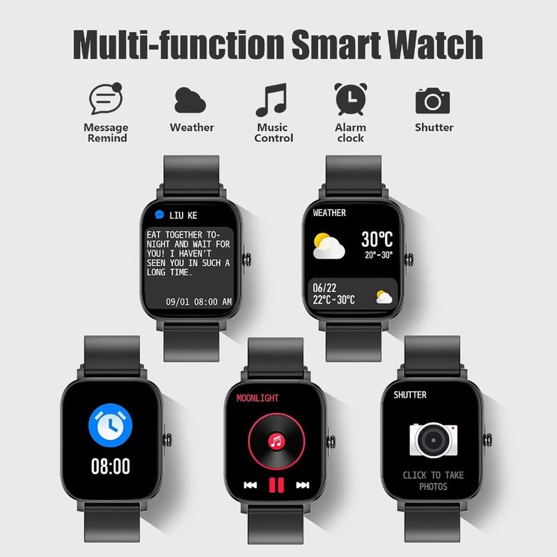 Smart Watch For Men Women SmartWatch 1.83 For IPhone Samsung Android Phone Compatible Fitness Tracker Watch With Pedometer Hear_voghion.com