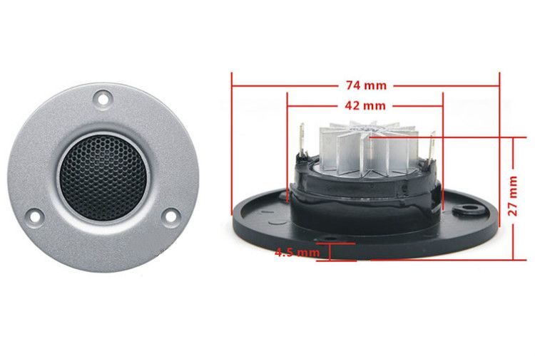 Tenghong 2pcs 4Ohm 60W Audio Treble Speaker 25 Core Silk Film Fever Sound Hifi Tweeter Loudspeaker Car With Heatsink DIY_voghion.com