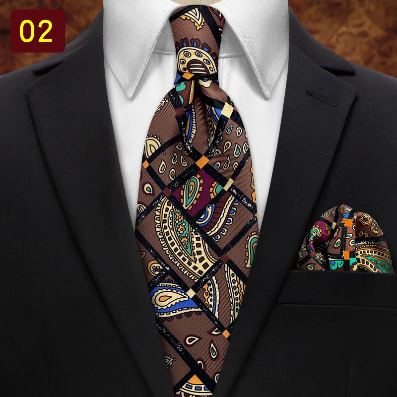 Vestido formal masculino moderno, terno para banquete empresarial, bolso para gravata com estampa paisley de 9 cm de largura, conjunto de cachecol quadrado_voghion.com