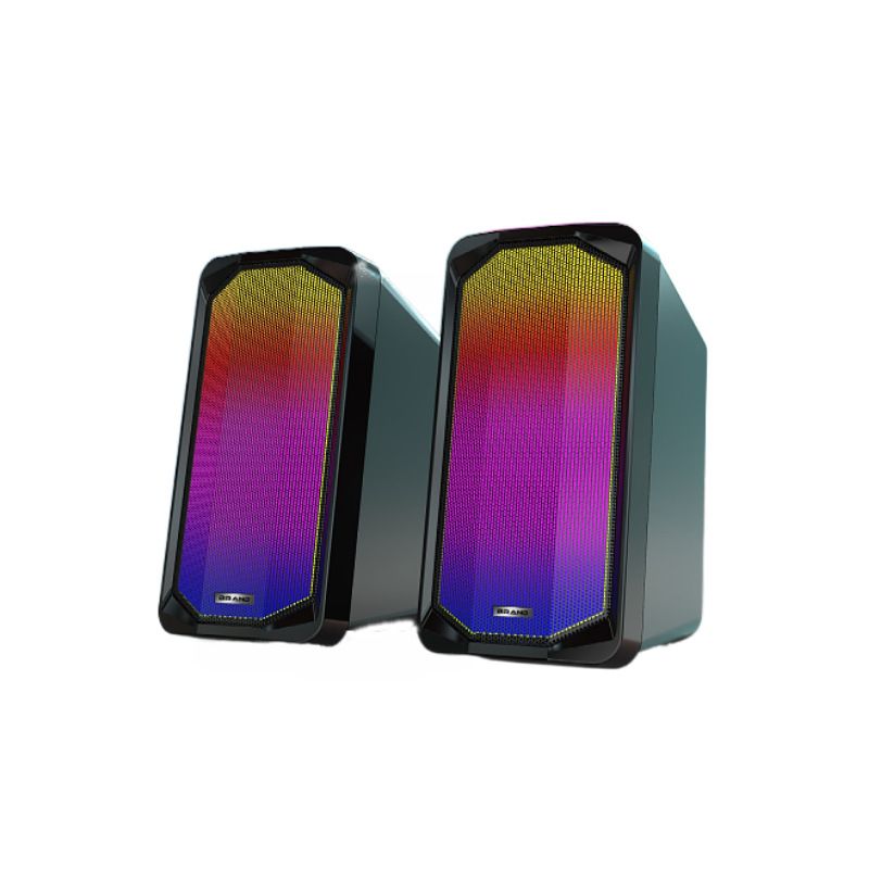 Altavoces para computadora Q5 Altavoces para computadora de escritorio y portátil Luz RGB Control de volumen con alimentación por USB para PC/computadoras portátiles/computadoras de escritorio/máquinas de juegos_voghion.com