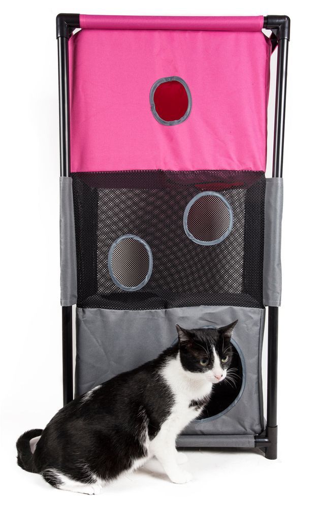 Pet Life Kitty-Square Obstacle Soft Folding Sturdy Play-Active Travel Collapsible Travel Pet Cat House Furniture_voghion.com