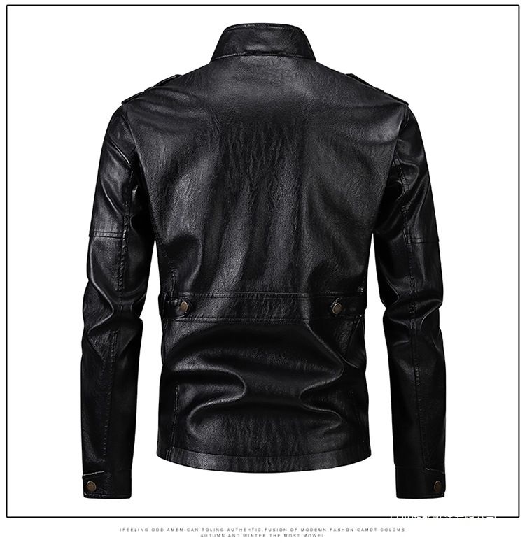 "Herren Slim-Fit PU-Lederjacke – Zweireihiger Stehkragen-Langmantel für Freizeit & Streetwear (S-2XL, 2 Farben)"_voghion.com