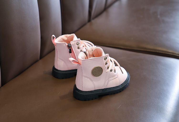 Stivali invernali da bambina Martin 2024, stile britannico, corti con scarpe di cotone spesso e morbido, stivali per bambini_voghion.com