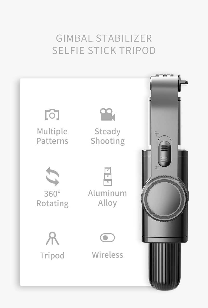 Universalledsstabilisator med selfiestick, lämplig för iPhone bärbar handhållen, universalled med tripp_voghion.com