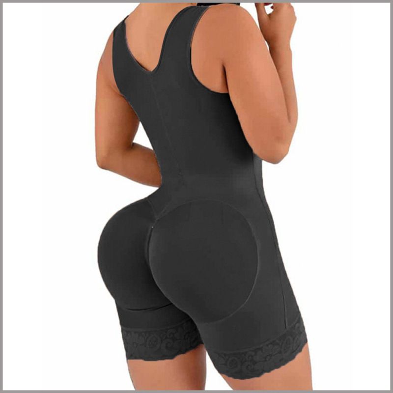 Cross-Border Tummy Control Shapewear One-Piece Bodysuit With Crotch Zipper Three-Row Hook Body Shaper_voghion.com