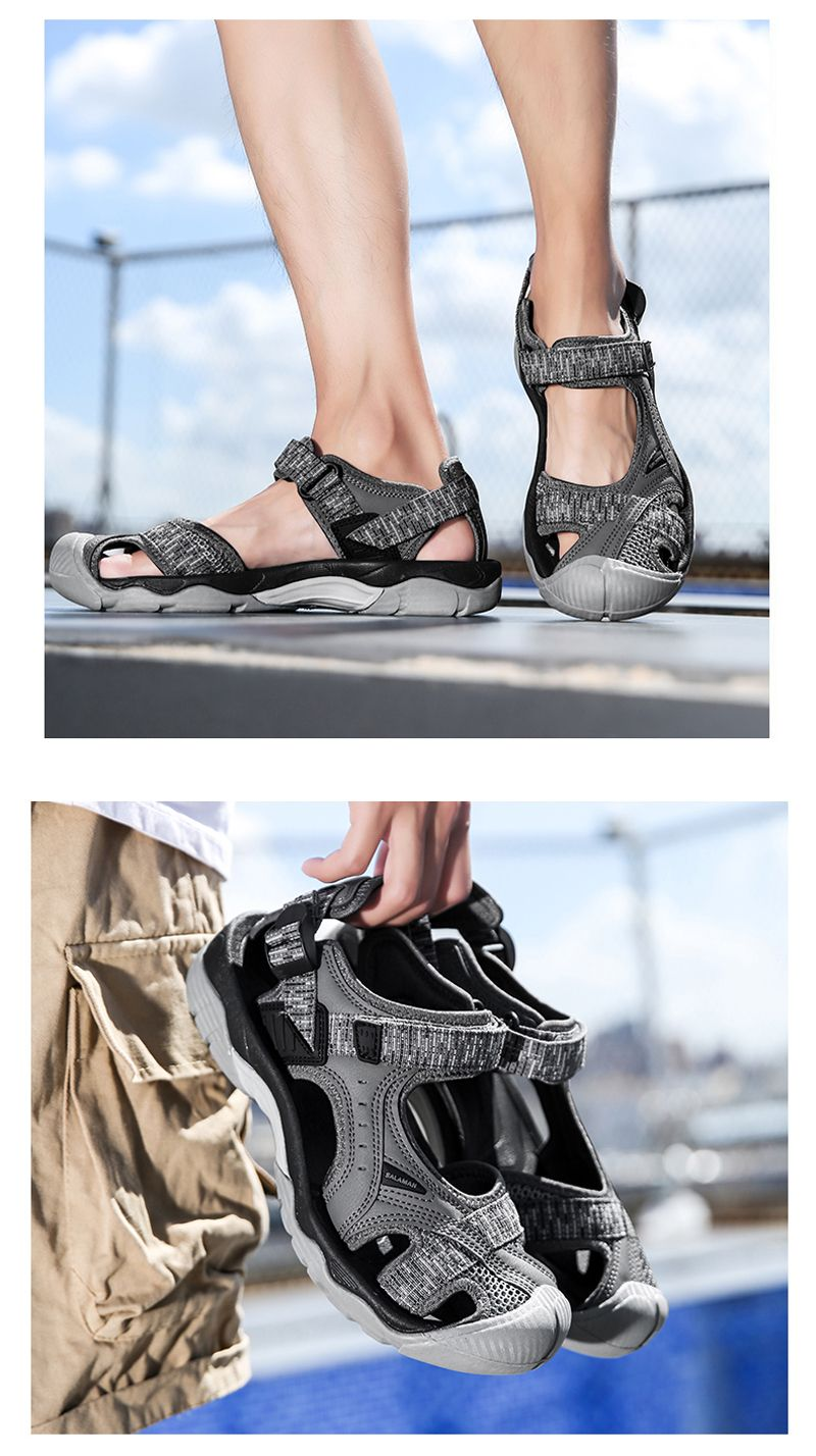 2023 männer Sommer Outdoor Student Sandalen Anti-rutsch Weiche Fluss tracing Sport Flache Unterseite Strand Schuhe_voghion.com