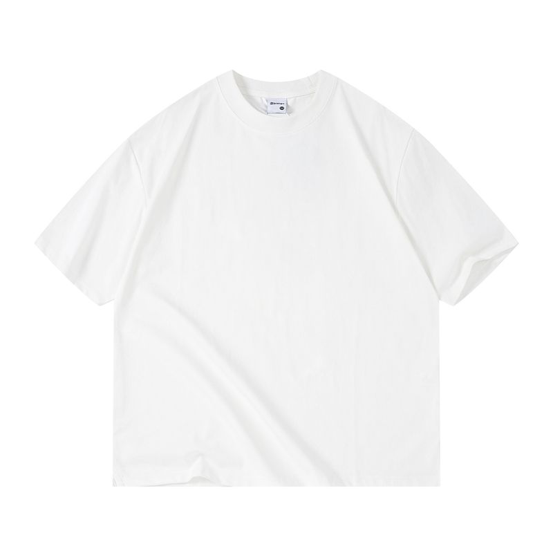 Nueva camiseta de manga corta Solona Ice de 230 g para hombre, cuello redondo pequeño y holgado, talla grande, informal, sencilla, color liso._voghion.com
