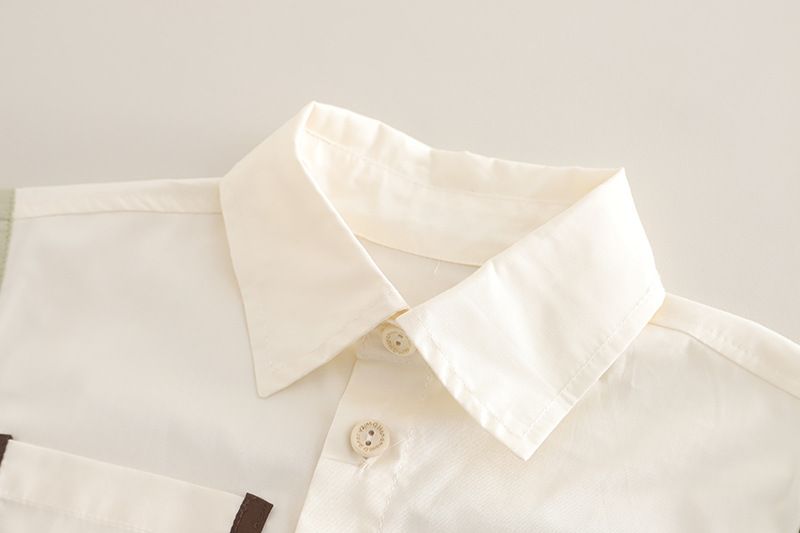 Vestito estivo per bambini 2025, nuovo set di due pezzi con camicia a maniche corte e bordo arrotolabile, vestiti per bambini_voghion.com