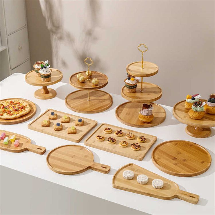2-Tier Wooden Cake Stand - Premium Dessert Display For Fruits Candy & Pastries - Multi-Level Serving Tray_voghion.com